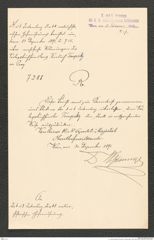 k.k. naturhistorisches Hofmuseum, Intendanzakten 1885-1896 (Hauer), Aktenzahl Z.9/1892, Seite 1